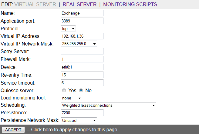 LVS Load Balancer RDP access